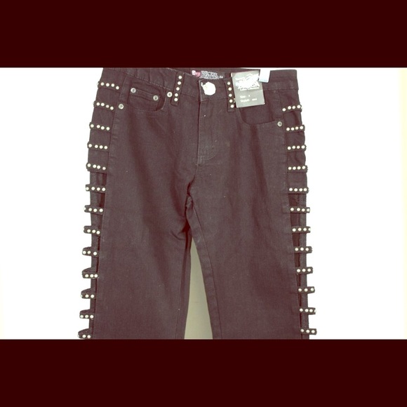 Biker Design cutout black jeans sz3 - Picture 1 of 5